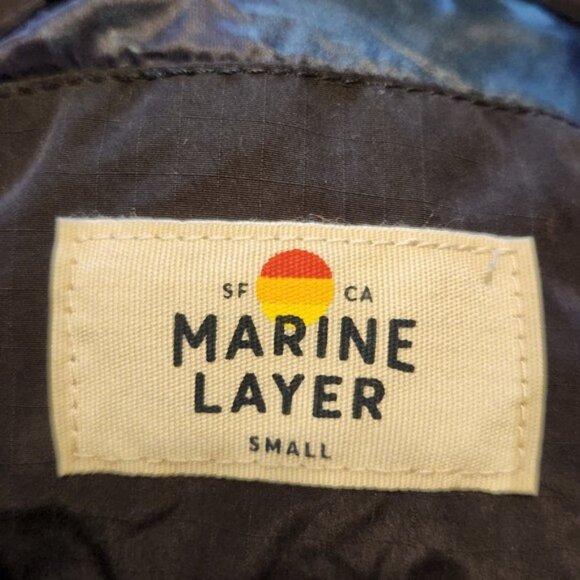 NWOT Marine Layer Men’s Jet Black Puffer Oversized Coat Size Small - Picture 5 of 6